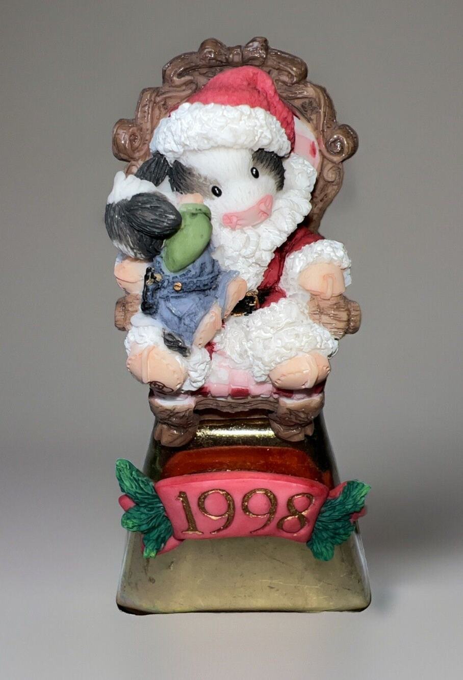 MARY'S MOO MOOS Enesco Figurine #371297 Christmas Limited Edition Bell 1998
